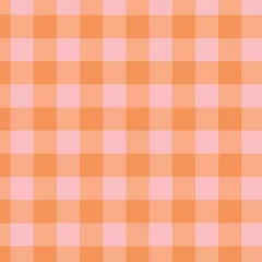 Oranžovo-ružové karo – potlačený RIB úplet Anatte