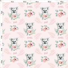 Koala – girl – potlačený RIB úplet Anatte