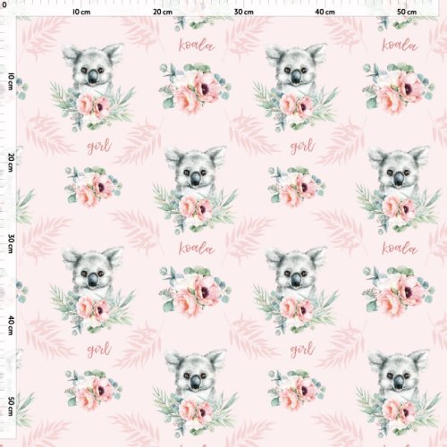 Koala – girl – potlačený RIB úplet Anatte