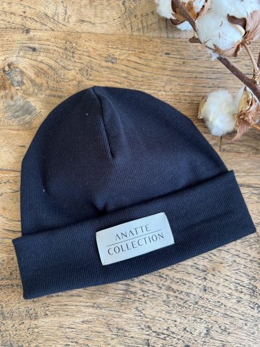 Dvojvrstvová čiapka s logom ANATTE COLLECTION - Farba: Čierna, Veľkosť: XL 6-18 rokov, Výrobca: Anatte Collection